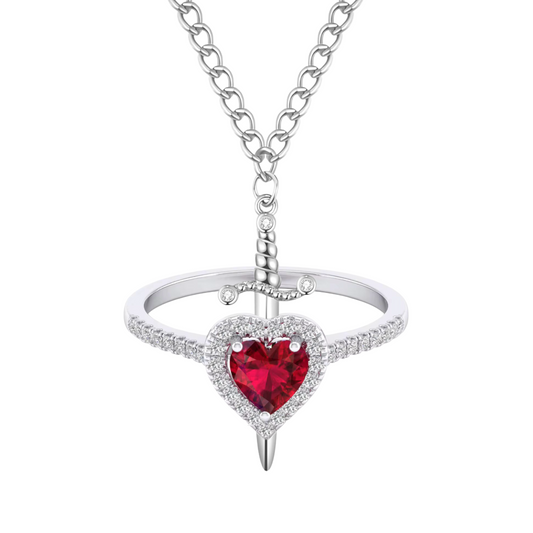 ANILLO CORAZON + COLLAR ESPADA